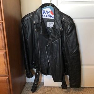 Men’s Vintage Heavy Genuine Leather Biker Jacket